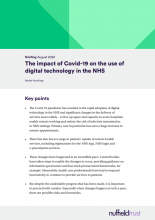 The impact of Covid-19 on the use of digital technology in the NHS